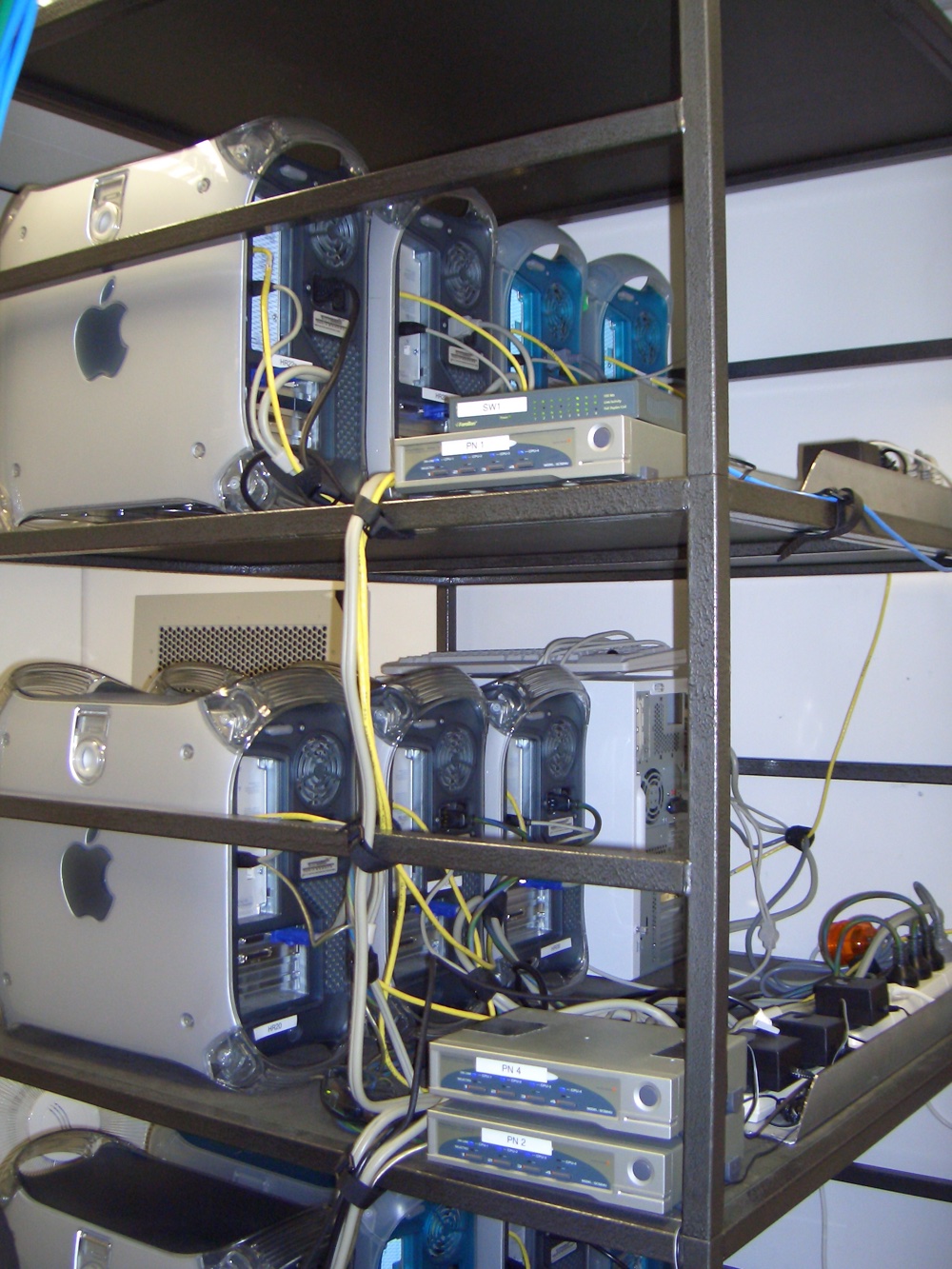 Rack of Mac Computers