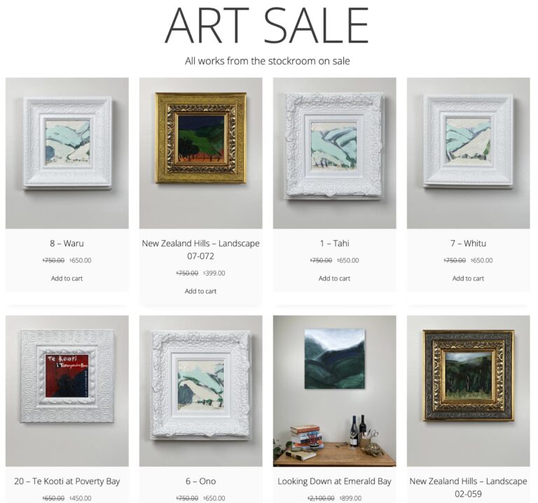 framed landscape paintings in an online shop