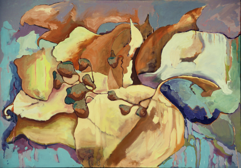 Oil painting of gum leaves