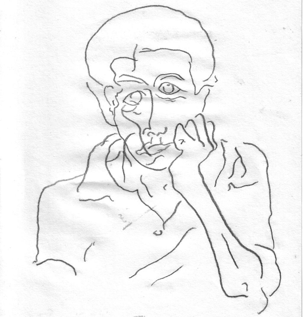 Charcoal Self Portrait Sketch