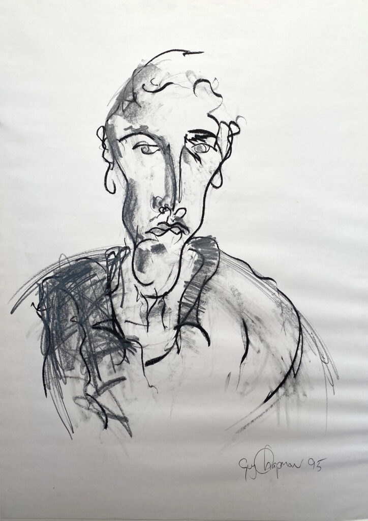 1995 Self Portrait 2 – Charcoal on Paper