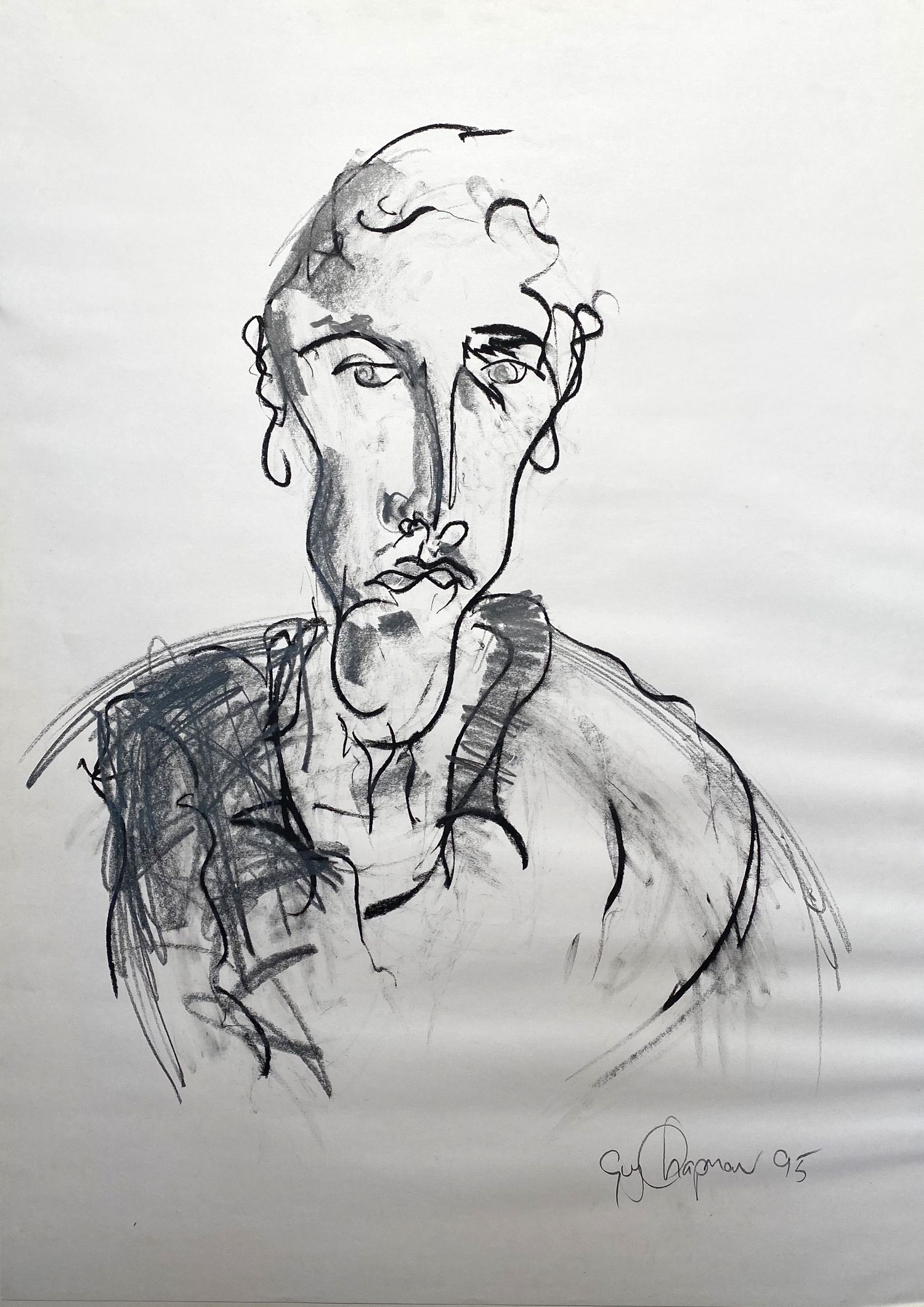 1995 Self Portrait 2 – Charcoal on Paper