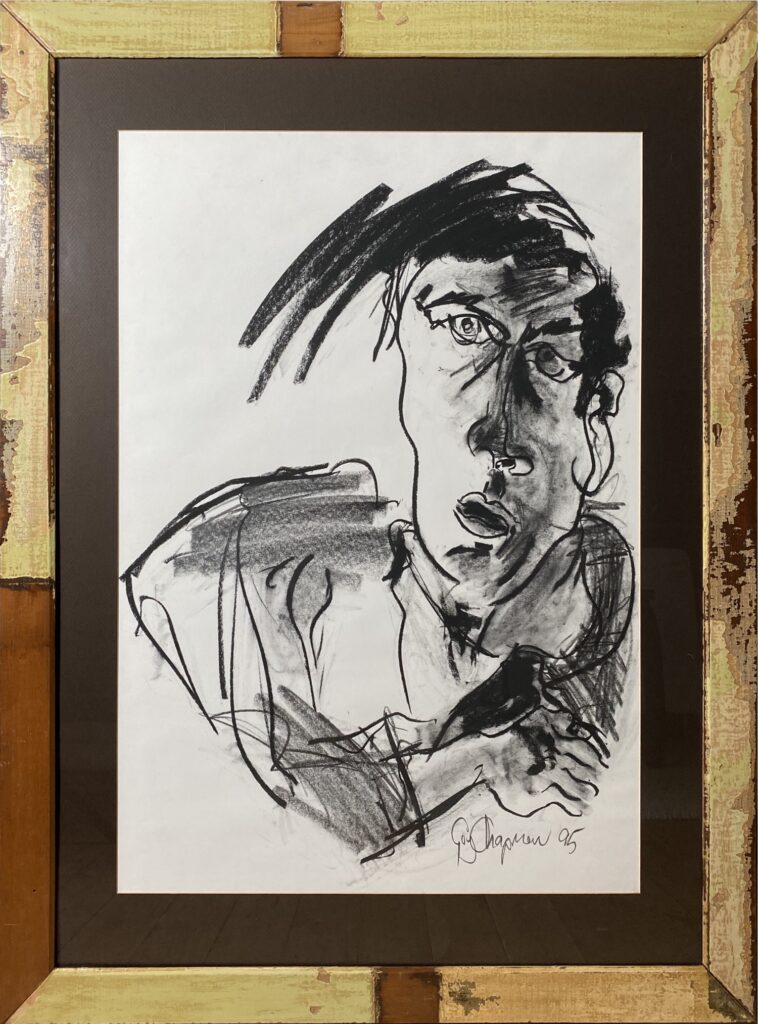 1995 Self Portrait 3 – Charcoal on Paper - Framed
