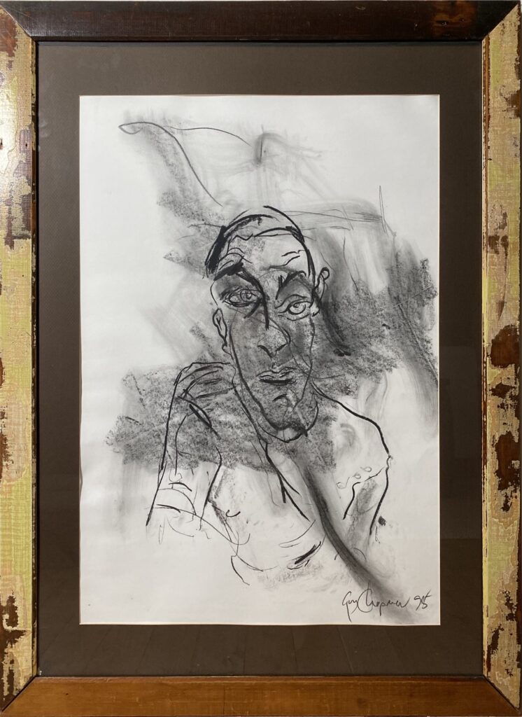 1995 Self Portrait 4 – Charcoal on Paper - Framed