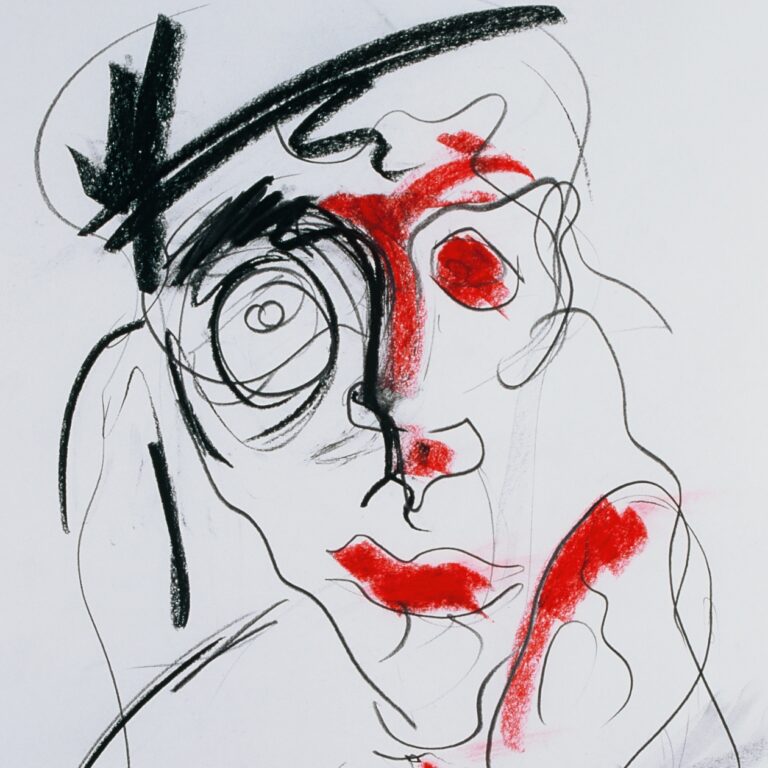 Detail of Drawing titled Despondent Chimp 2