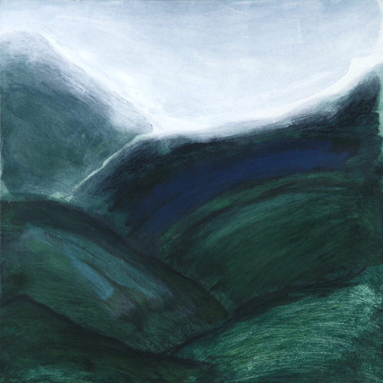 Looking Down at Emerald Bay 2014 oil painting on canvas 660 x 660 mm